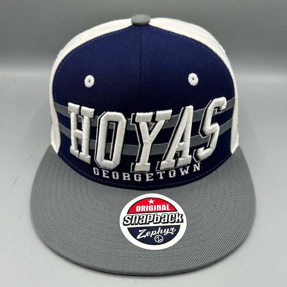Vintage Georgetown Hoyas Hat Men Blue Gray Zephyr Snap Back Cap